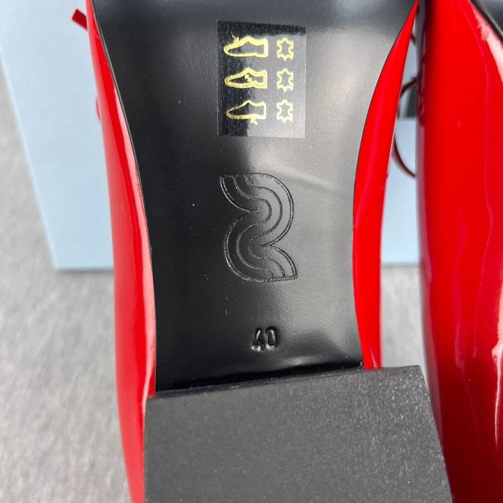 Nicole Saldaña Isabel Shoe Womens 40 (US 10) Cherry Red Patent Leather NEW